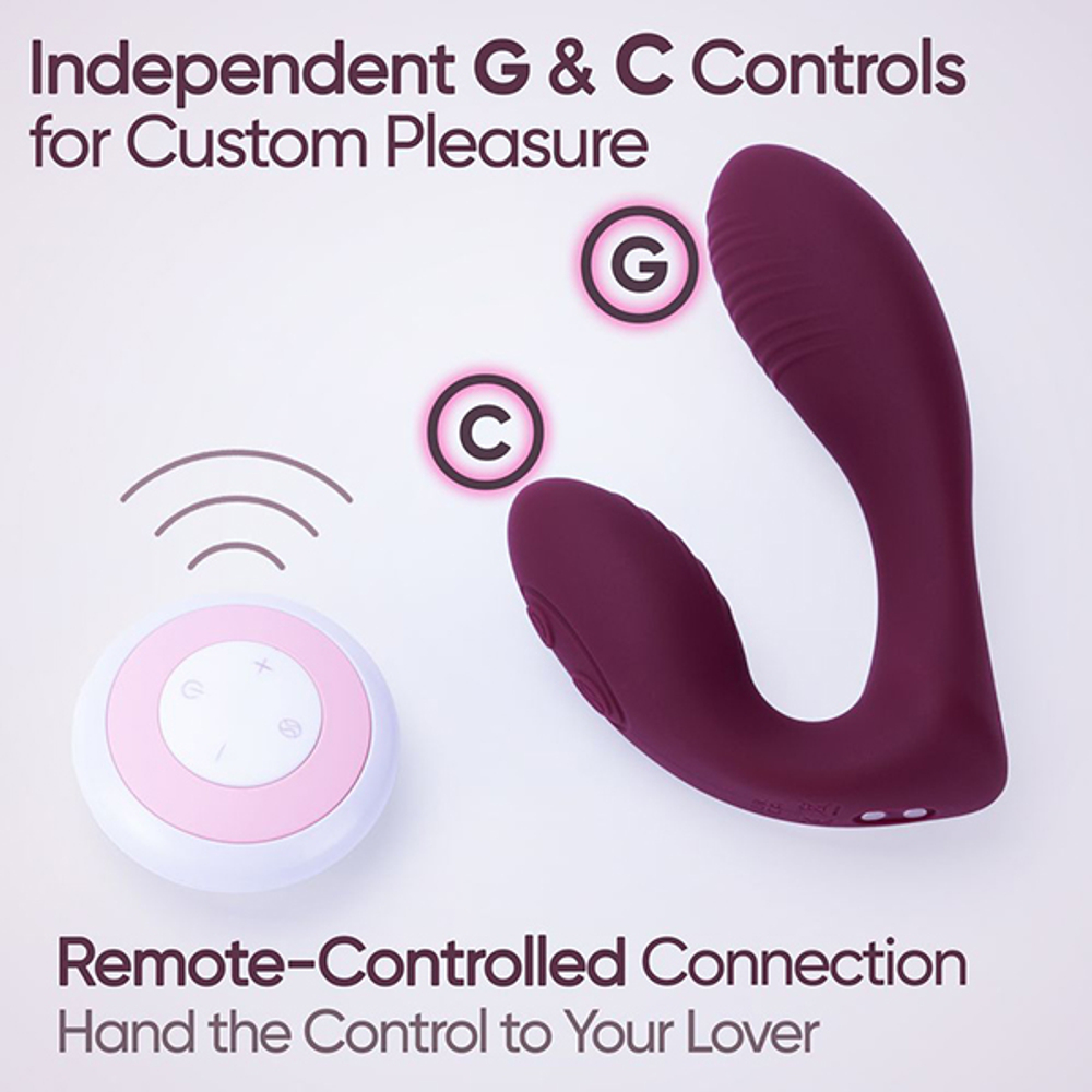 Фиолетовый вибратор 12,5см в трусики с пультом ДУ Selove DuoFlex Flexible Wearable Vibrator Purple