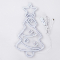 Световая фигура "Ёлочка с игрушками" цветная, 22х40см