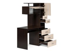 Стол компьютерный Джаз-17 левый 130х60х166,8 венге / дуб молочный