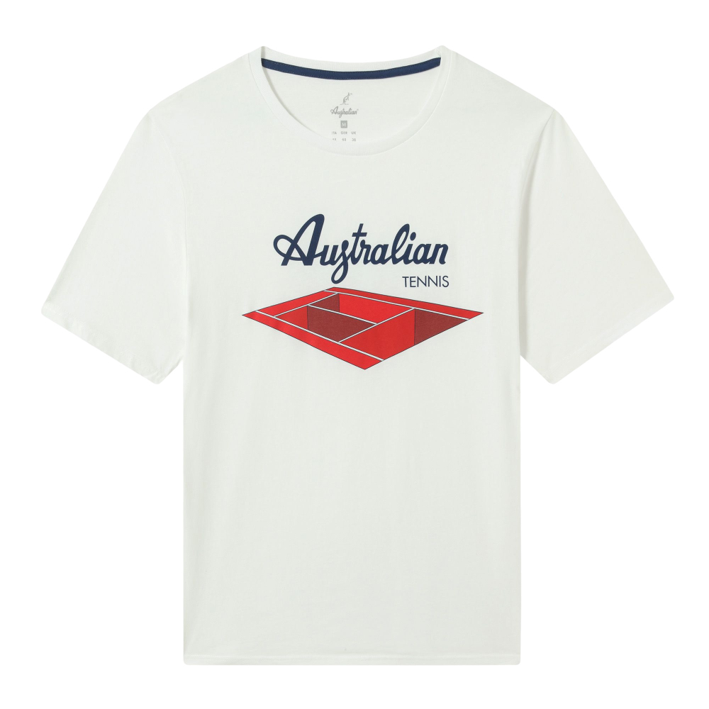 Мужская теннисная футболка Australian Jersey T-Shirt with Print - bianco