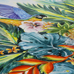 Столовая группа Domiziani Tropical на 10 персон, стол из лавового камня диам. 230 см, кресла нерж. сталь - 10 шт., Италия