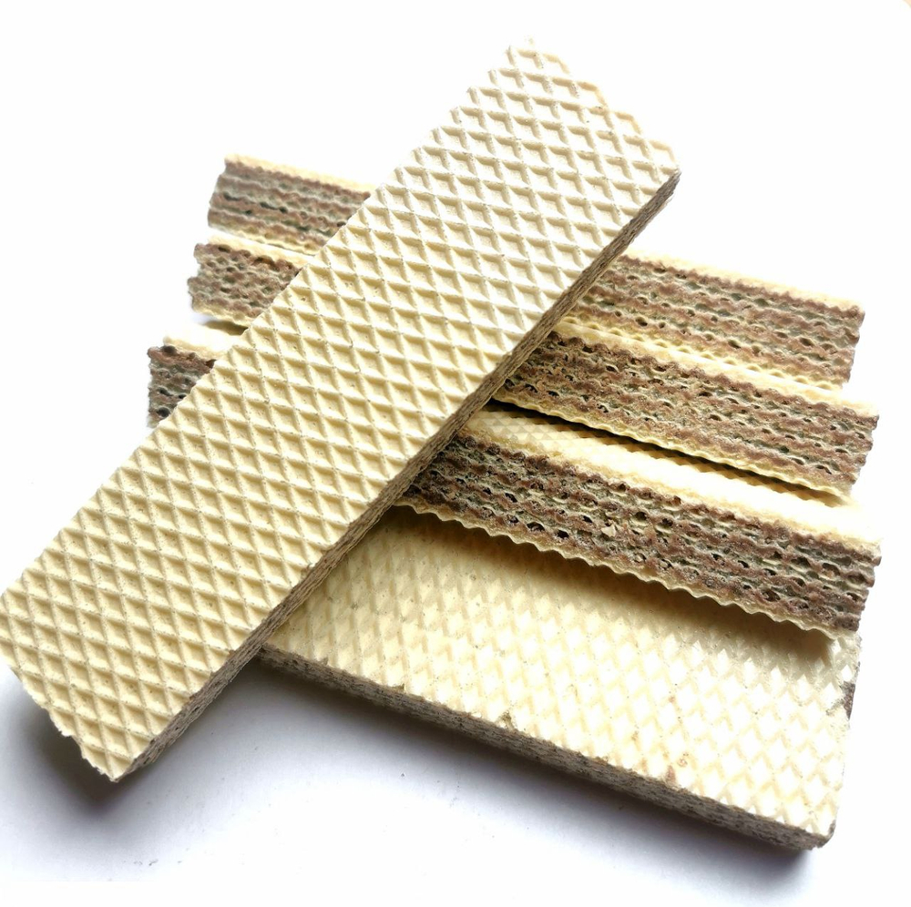 Вафли неглазированные с начинкой белый лист-темный крем ''Шоколадный крем'' 100 гр