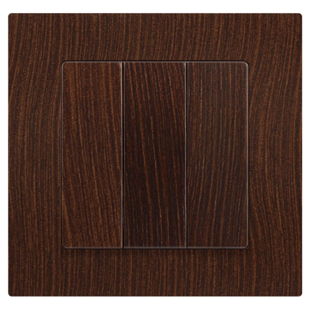 Выключатель Intro Accent 6-106-10 тройной, 10А-250В, IP20, СУ, AL/CU, венге