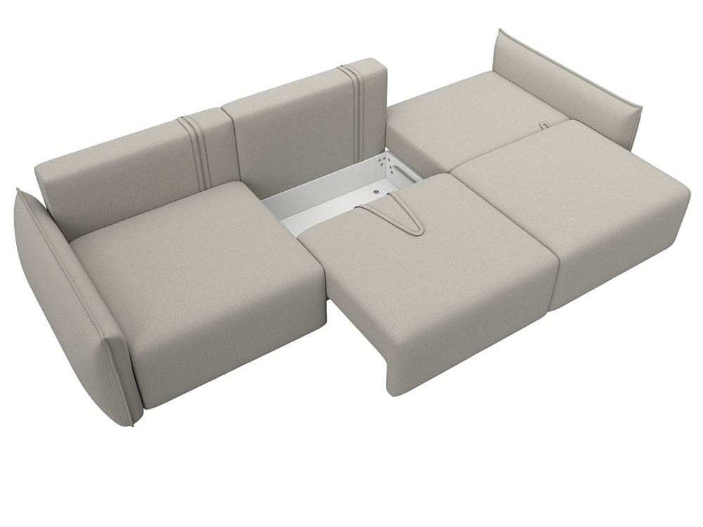 Диван прямой Лига-051 НПБ Лонг РОГОЖКА Амур 02 бежевый