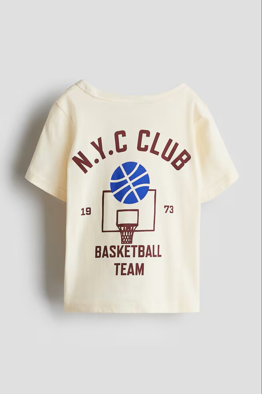 H&M Хлопковая футболка, светло-бежевый