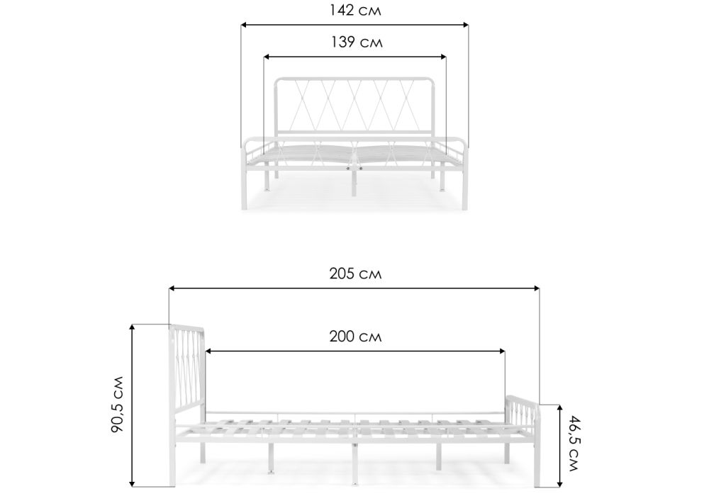 Полутораспальная кровать Иоханна 18 140х200 черная