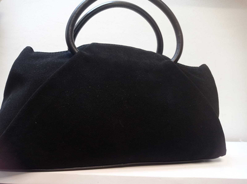 Сумка черная из замши