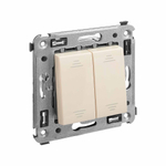 Инвертор двухклавишный в стену, "Avanti", "Ванильная дымка"