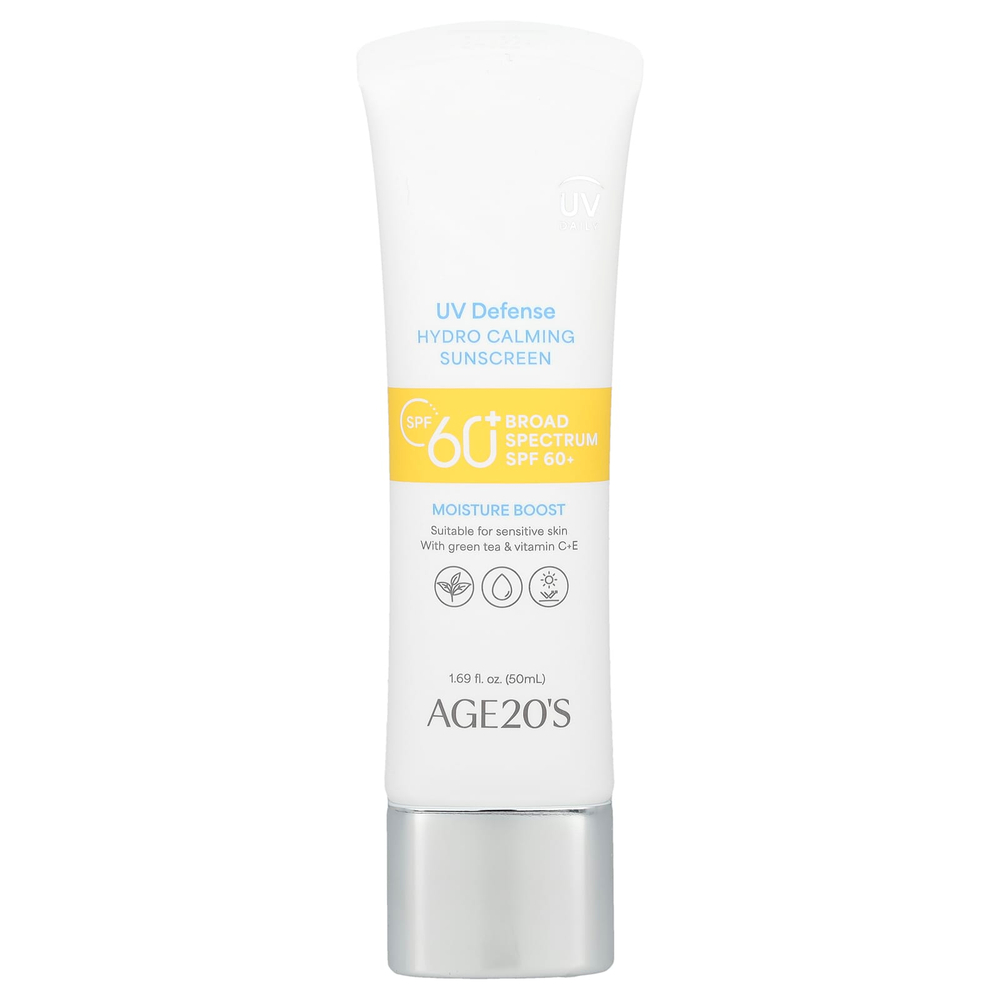 AGE20'S, UV Defense, увлажняющее, успокаивающее солнцезащитное средство, SPF 60+, 50 мл (1,69 жидк. Унции)