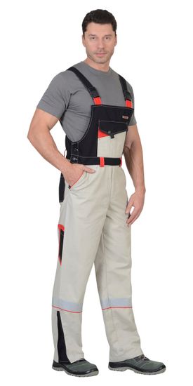 Полукомбинезон "Сириус-Ховард-Люкс" (молочный/черный/красный)