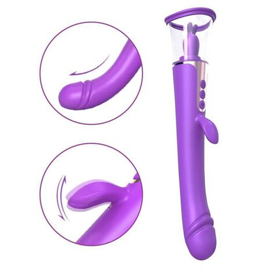 Фиолетовый двусторонний вибростимулятор Esther - 26,5 см. (Цвет: фиолетовый)