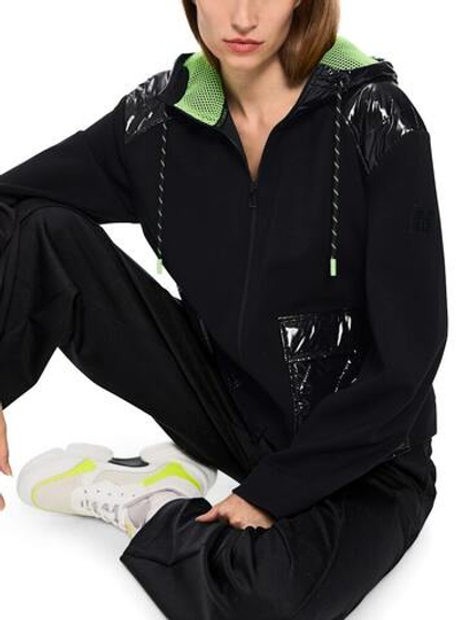 Marc Cain Куртка спортивная с капюшоном и лаковыми вставками