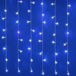 ULD-C6030-450-TTK WHITE IP44 Занавес светодиодный с эффектом мерцания. 6х3м. Соединяемый. 450 светодиодов. Белый свет. Провод прозрачный. TM Uniel