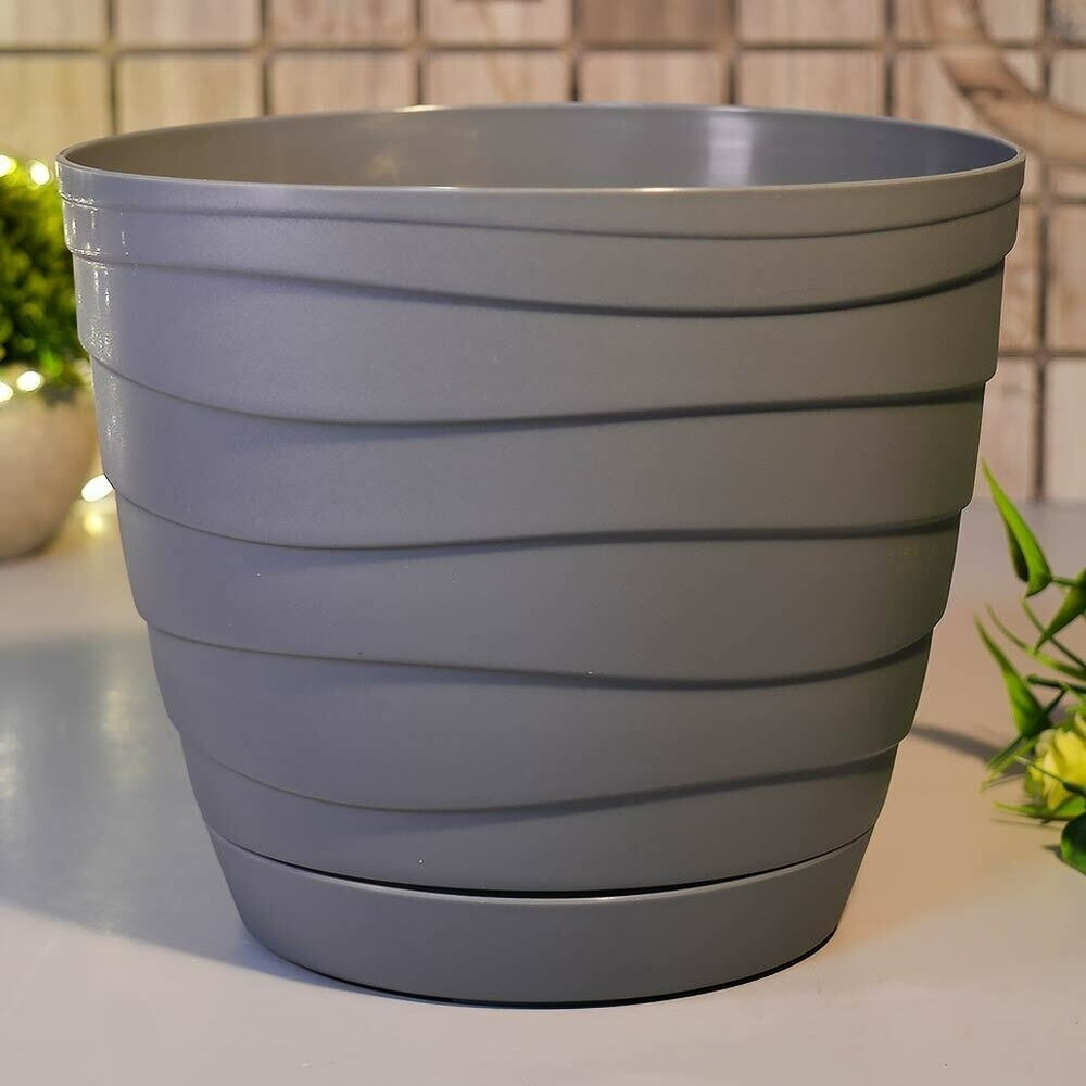 Горшок цветочный Бриз 2,7л, серый