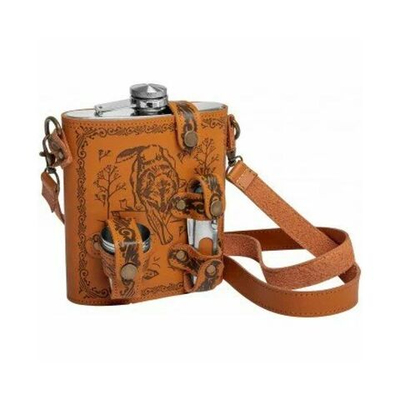 Набор GT Медведь (фляжка 540 мл + 2 стакана раскладных) (GT-2023-PT-18B)