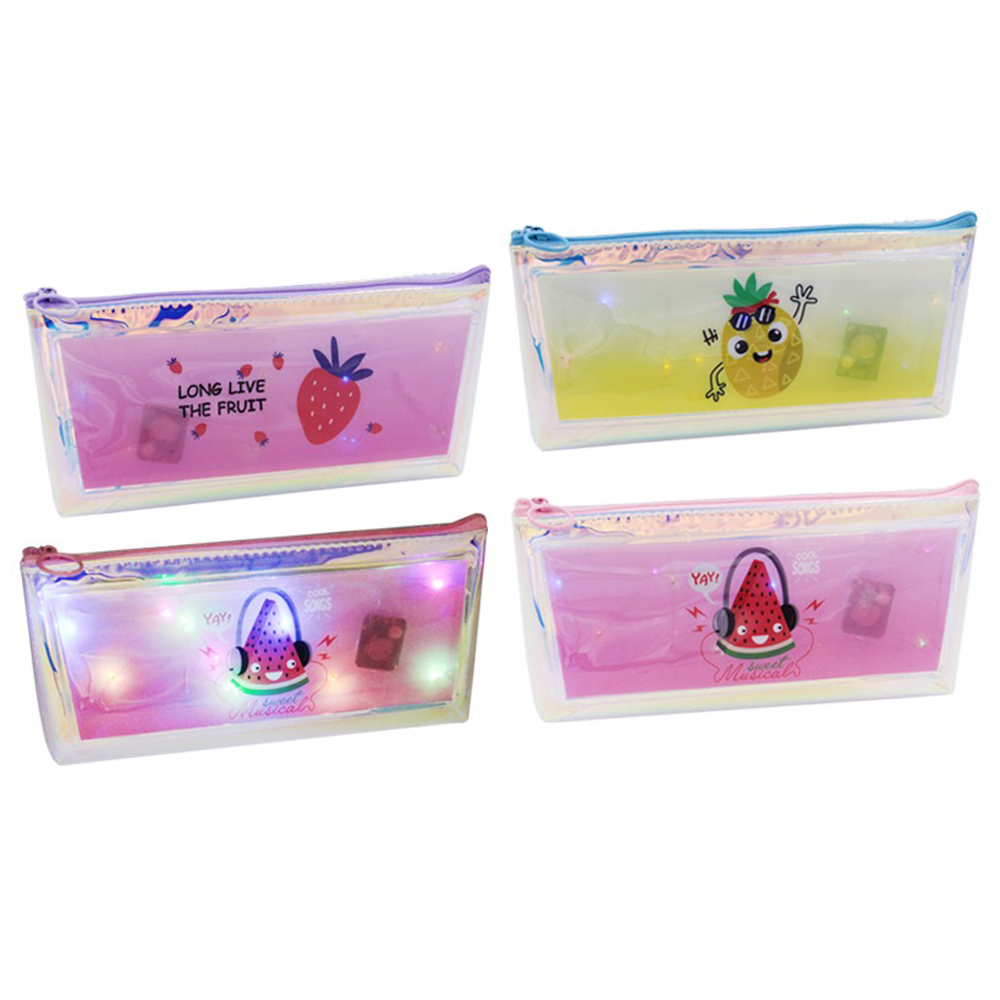 Пенал-косметичка Basir без наполнения, 20,5*9*4 см, серия "Фрукты", светящийся, ассорти