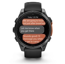 Умные часы Garmin Fenix 8, 47 мм, AMOLED, Slate Gray with black silicone band