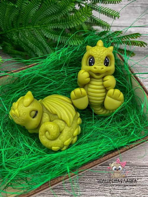 Силиконовая форма 2 дракончика Полли и Долли