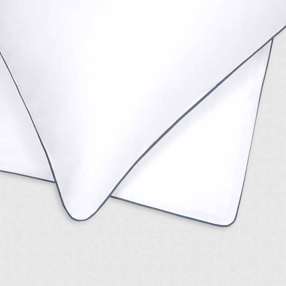 Постельное белье 2 спальное евро Сlaire&Caroll Lune белое с зеленым кантом