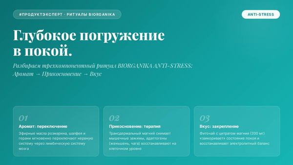 Глубокое погружение в покой: разбираем трехкомпонентный ритуал BIORGANIKA ANTI-STRESS
