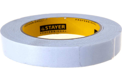 Лента PROFI клейкая двусторонняя, на вспененной основе (5 м; 19 мм; белая) STAYER 12231-19-05