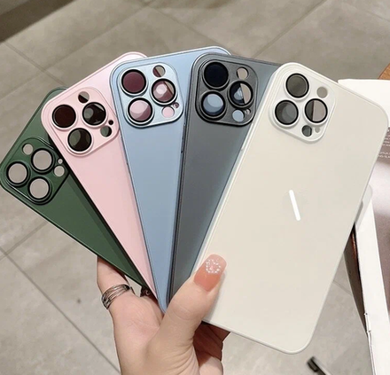 Стеклянный чехол AG Glass  iPhone 14 Pro с MagSafe (Cangling green)