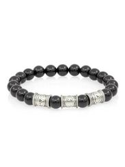 Браслет из натурального чёрного кварца с рунами Турисаз, Тейваз и Турисаз - Максимальная защита