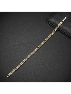 Магнитный браслет из титана с цирконом