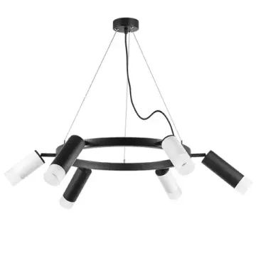 Люстра подвесная с акрилом 6*GU10 LR0168733631 черный/белый Rullo Lightstar