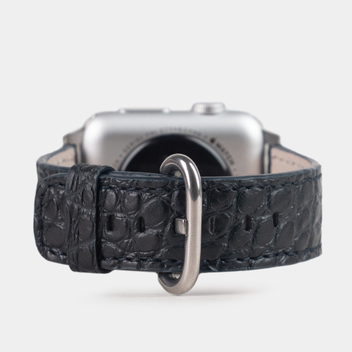 Ремешок для Apple Watch 40/41/42 mm из кожи аллигатора,темно-синего цвета