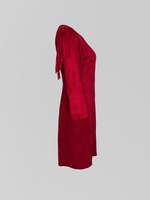 Платье Isabel 651 однотонное замшевое с бахромой на рукавах