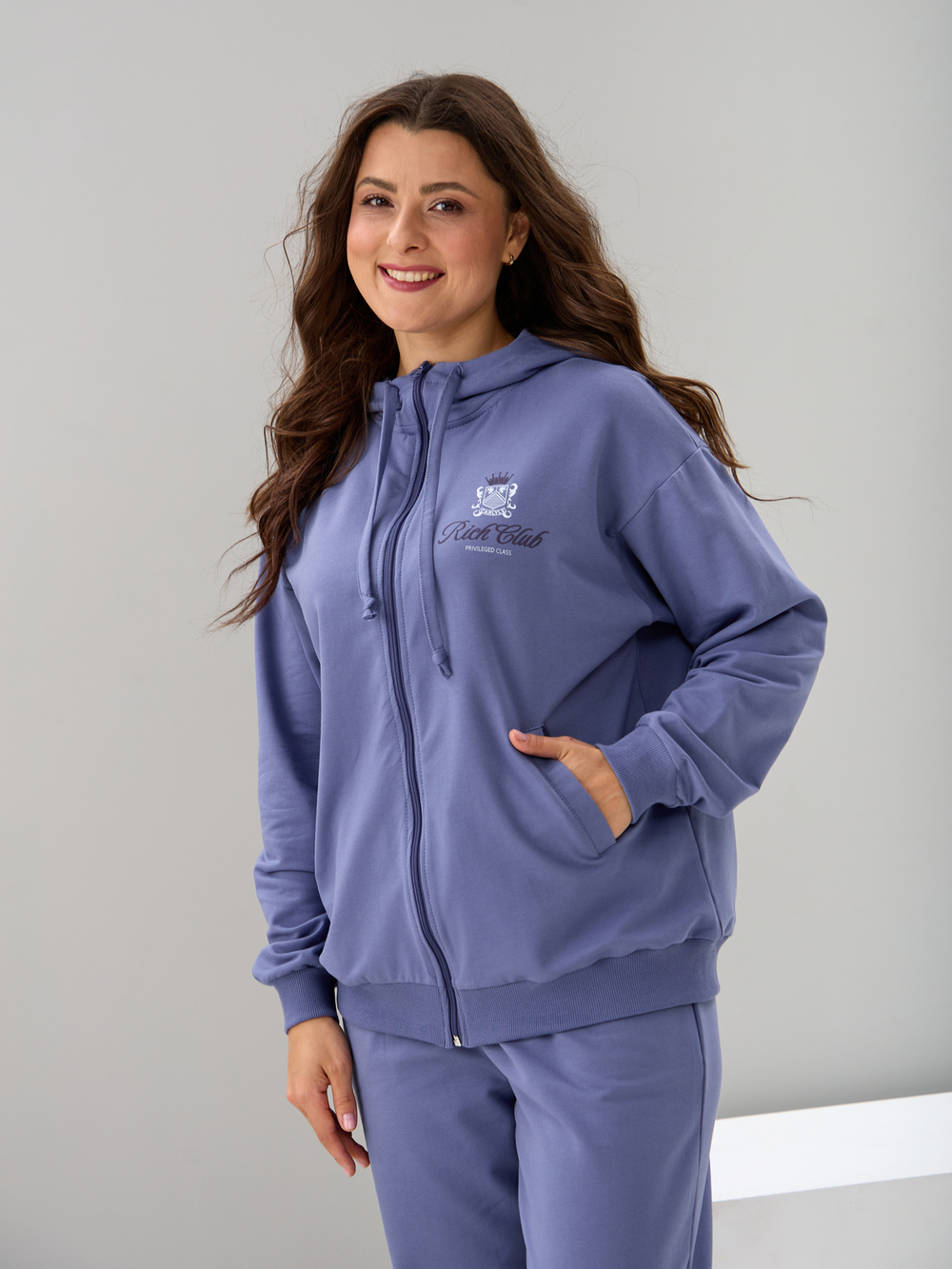 Костюм с брюками КБф-055О/серо-фиолетовый-п