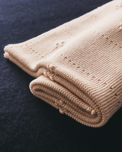Zara Home плед детский из хлопка, розовый, 70x100 см
