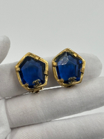 Клипсы с синими вставками Chanel