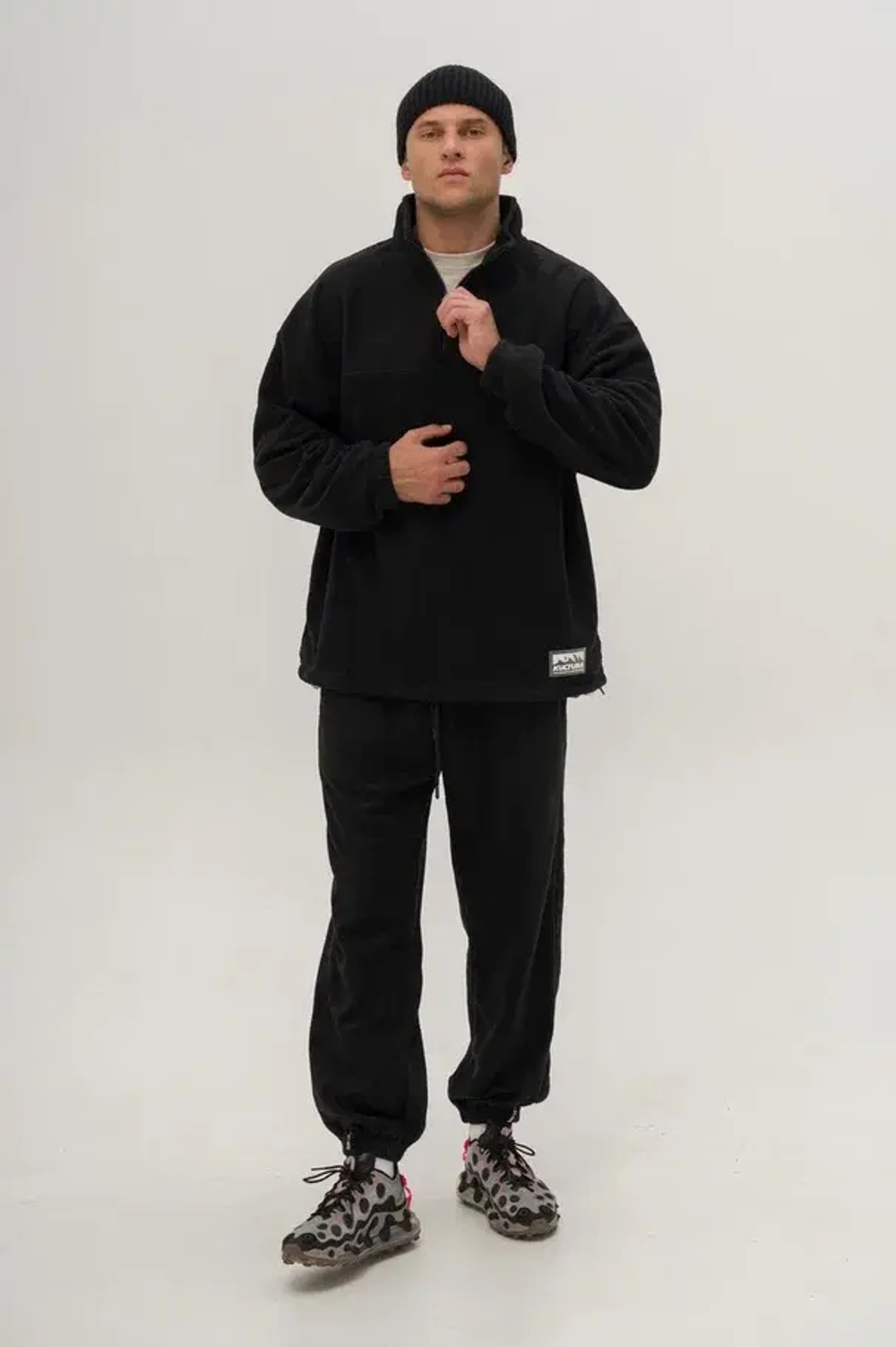 Толстовка КУЛЬТУРА "HALF ZIP FLEECE", черный
