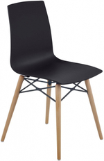 Стул пластиковый Papatya X-Treme-S Wox Pro Beech Wood, черный