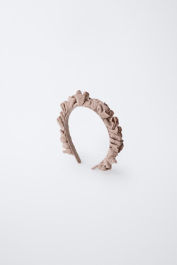 ZARA ОБОДОК С КРУЖЕВОМ, ЦВЕТ РОЗОВОГО ДЕРЕВА