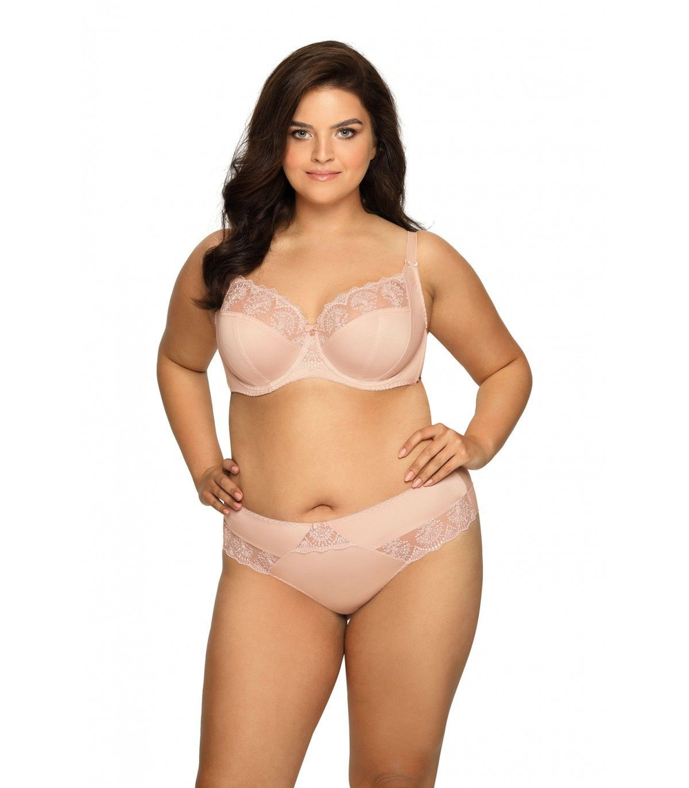 Бюстгальтер на косточках с нежными кружевными элементами (Размер: 90F) (Цвет: белый)