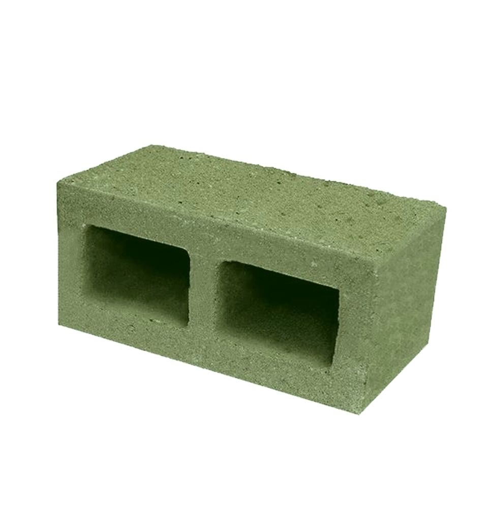 Блок колотый угловой 390х190х188 мм зеленый