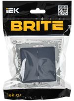 BRITE Выключатель 2-клавишный перекрестный 10А ВС10-2-3-БрМ маренго IEK