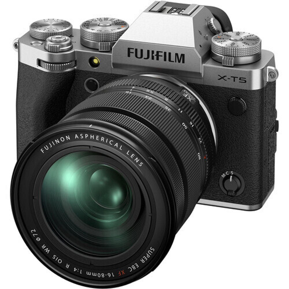 Fujifilm X-T5 беззеркальная камера с объективом XF 16-80mm f/4 R OIS WR, серебристый