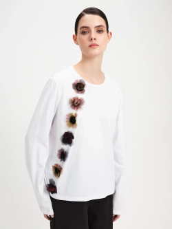 Лонгслив с объемными цветами OLA OLA