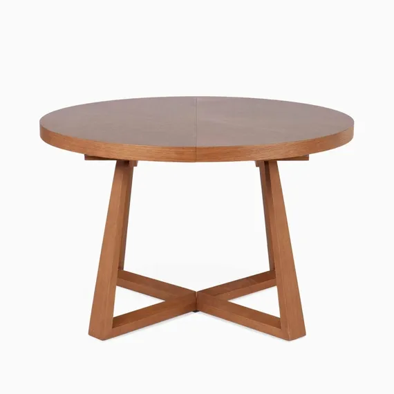 Раздвижной обеденный стол Brave Ø120-160 см, шпон дуба темный