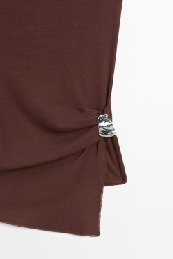 Massimo Dutti Топ из 100% хлопка, баклажанный
