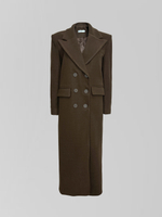 Пальто Agdali Brand однотонное прямого кроя на три пуговицы