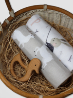 Комплект фланелевых пелёнок: Зайки и олени 90*130