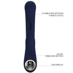 Темно-синий вибратор-кролик с дисплеем Lamar - 22 см. (Цвет: темно-синий)