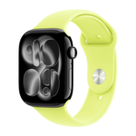 Умные часы Apple Watch Series 11 GPS, 46mm, Jet Black Aluminium Case with Neon Yellow Sport Band, S/M