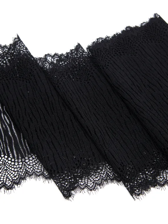 03-190 Кружево эластичное 20 см, зебра, черный 170