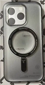 Чехол-накладка Youngkit Just Fun Magsafe для iPhone 14 Pro пластик/матовый  (прозрачно-черный)